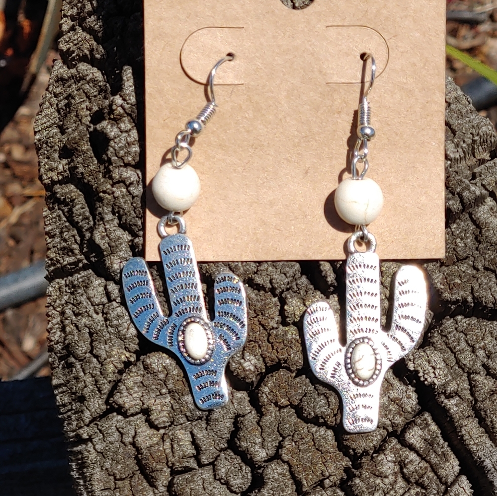 Boho Cactus Dangle Earrings